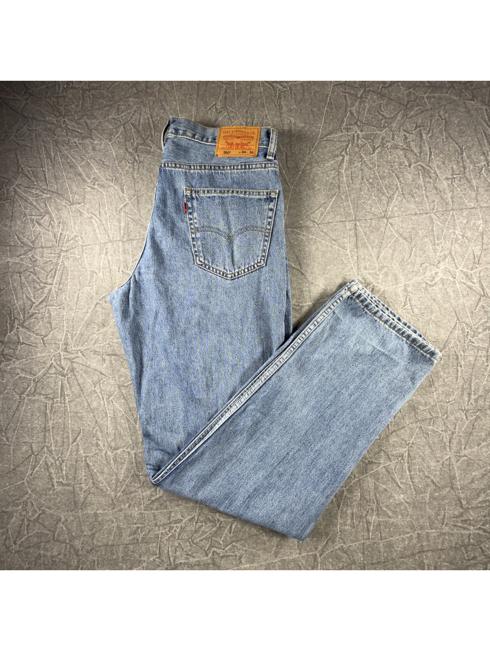 Levi's 550 Denim Light Wash Relaxed Mens 34x36 Blue Jeans